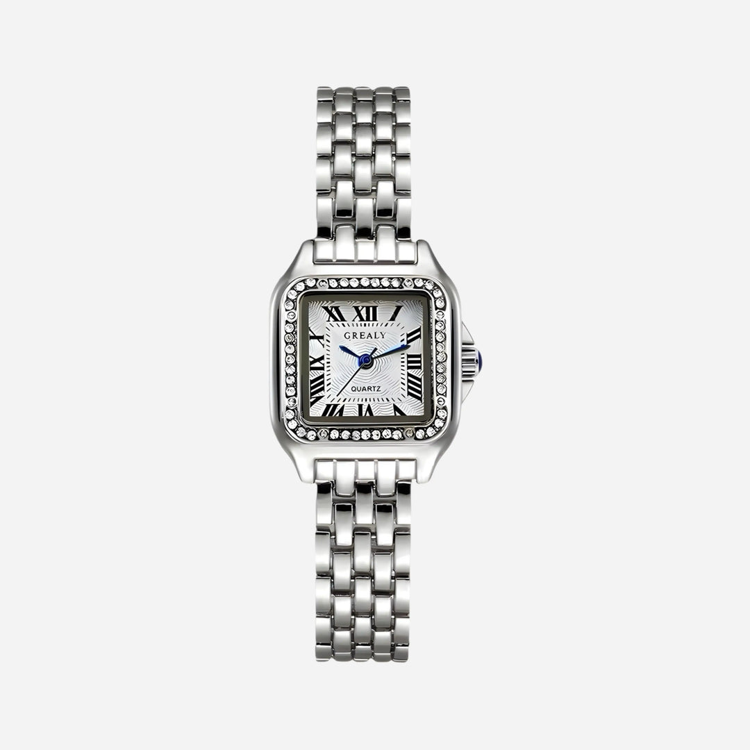 Charlotte | Vintage Vierkant Horloge in Goud