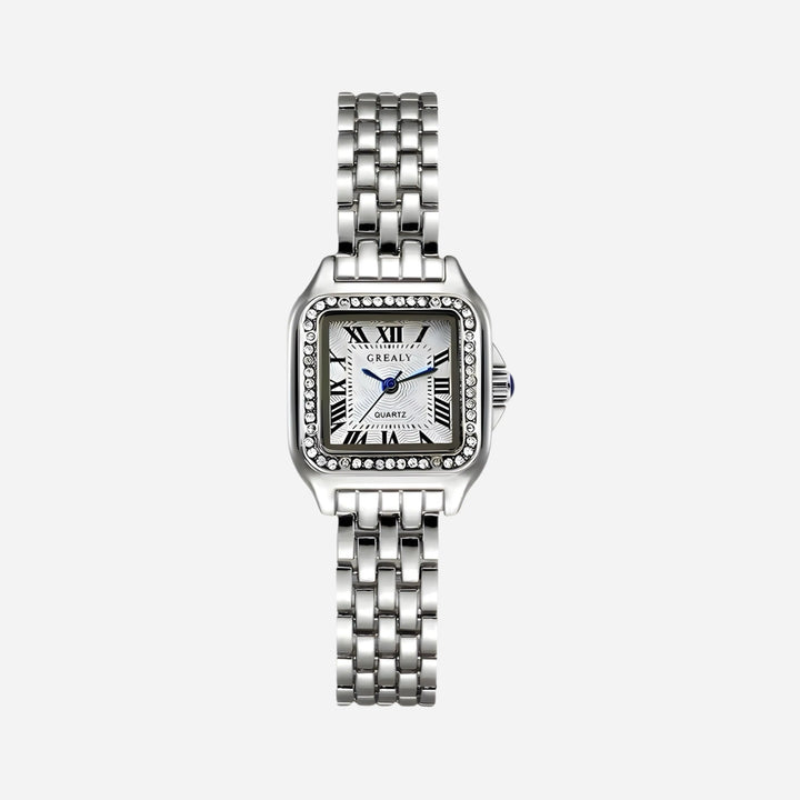 Charlotte | Vintage Vierkant Horloge in Goud