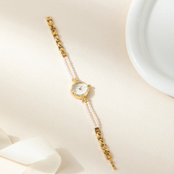 Aurélie | Parelhorloge met Gouden Details