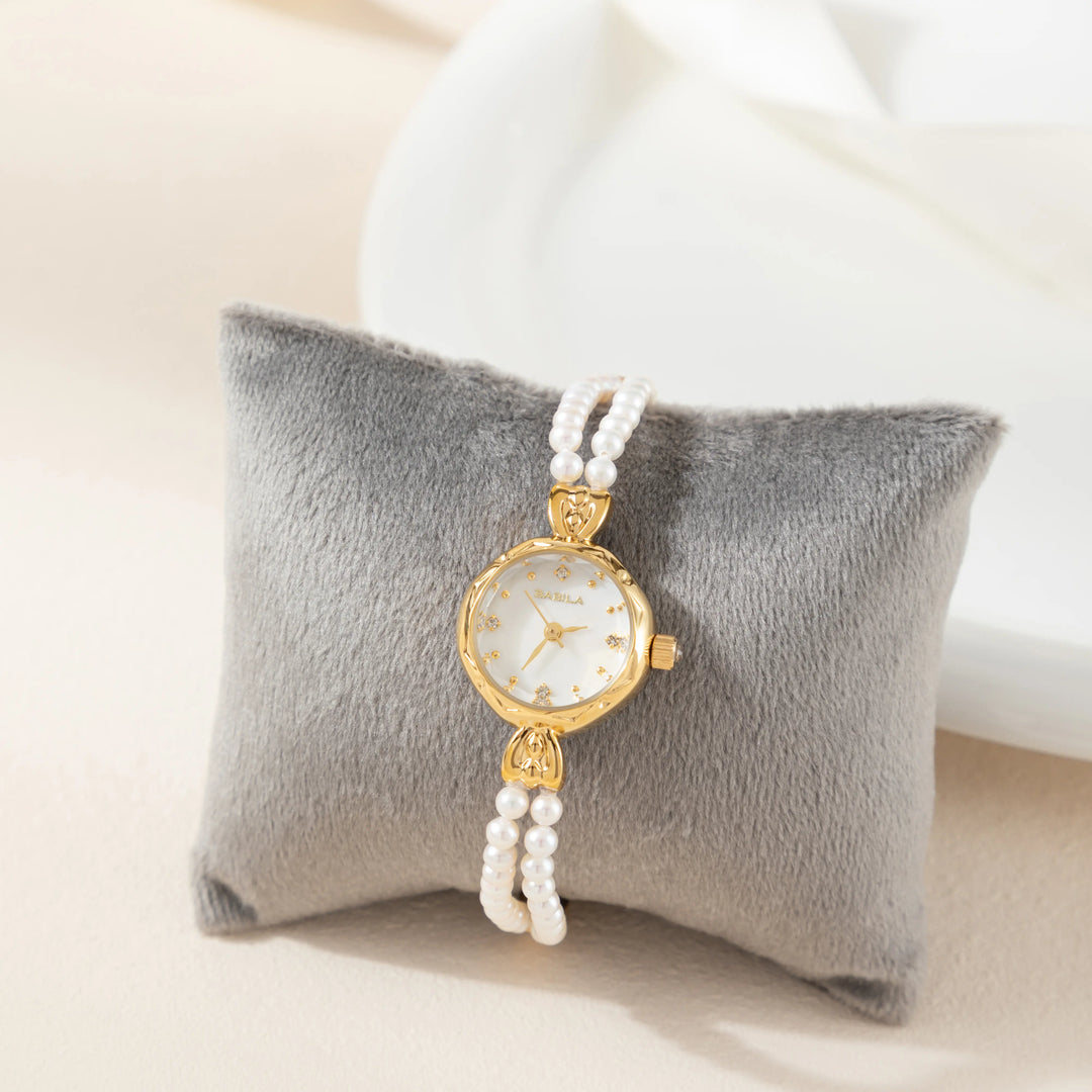 Aurélie | Parelhorloge met Gouden Details