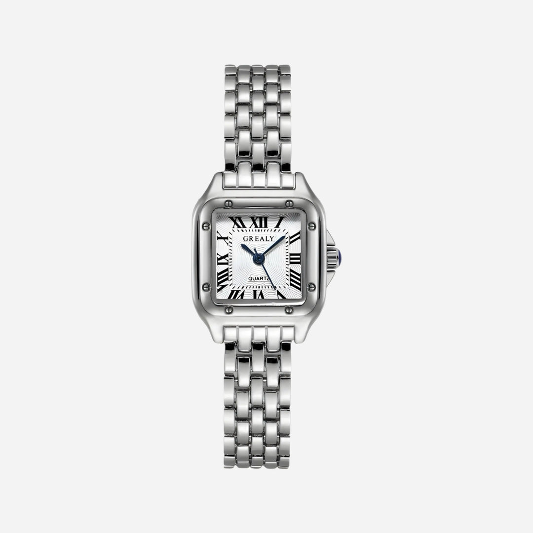Charlotte | Vintage Vierkant Horloge in Goud