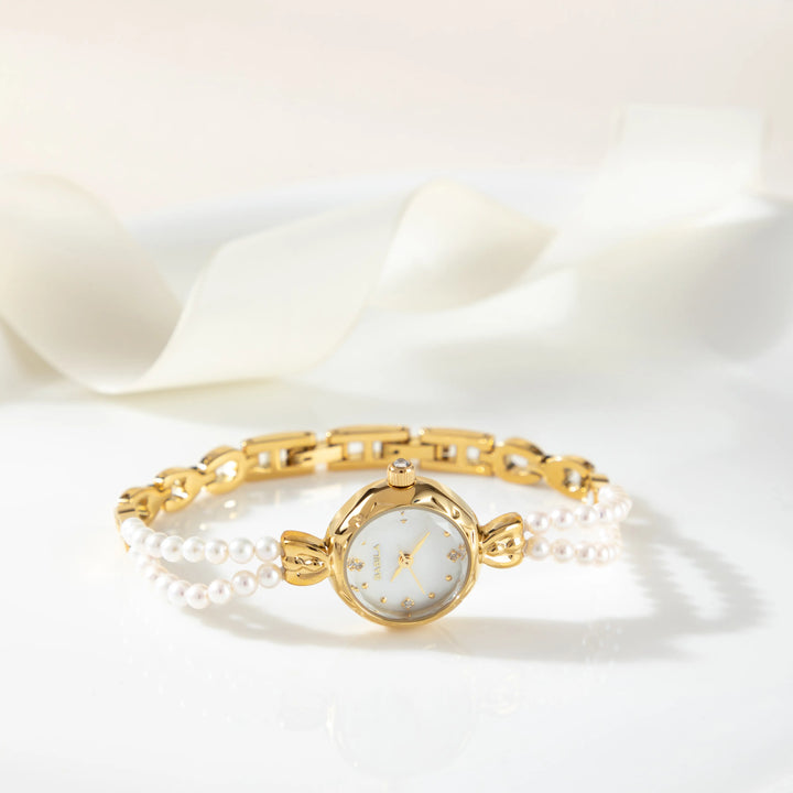 Aurélie | Parelhorloge met Gouden Details