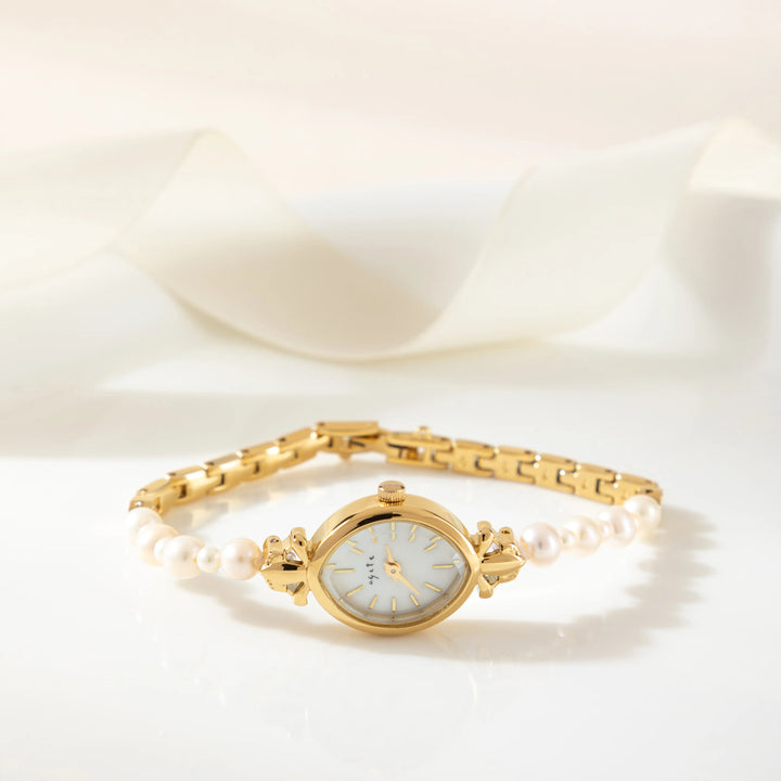 Élise | Vintage Parelhorloge in Goud