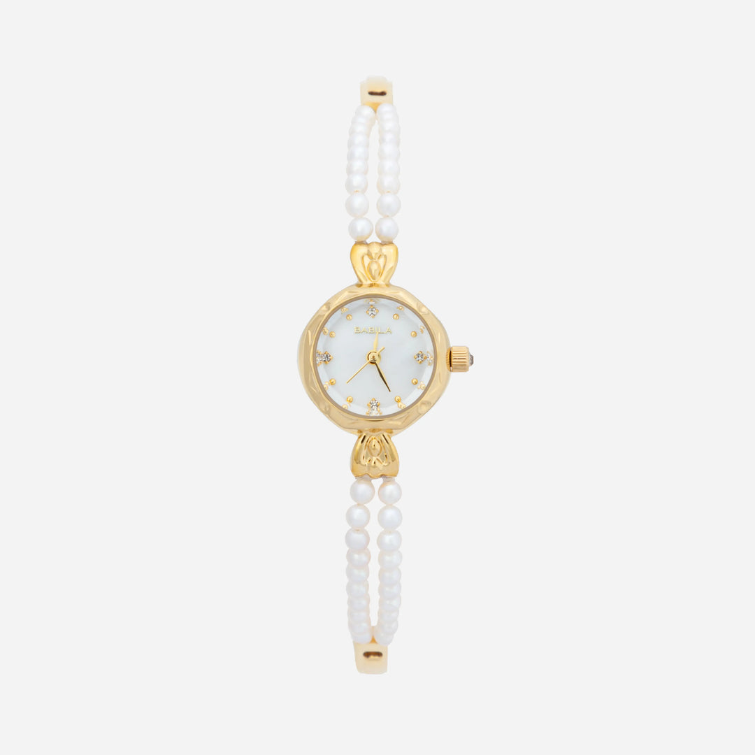 Aurélie | Parelhorloge met Gouden Details