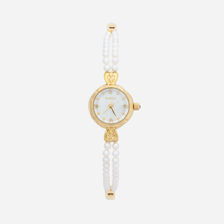 Aurélie | Parelhorloge met Gouden Details