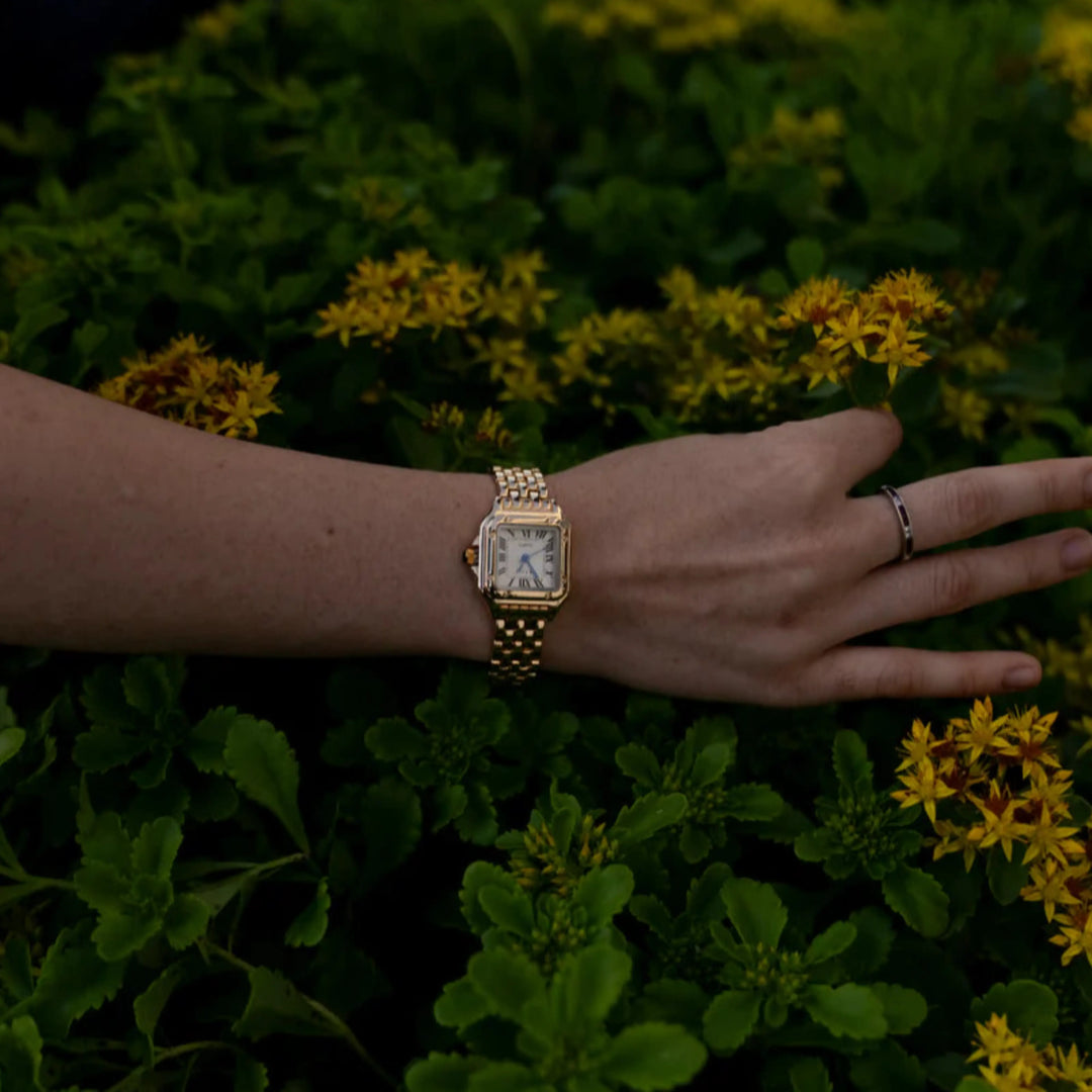 Charlotte | Vintage Vierkant Horloge in Goud