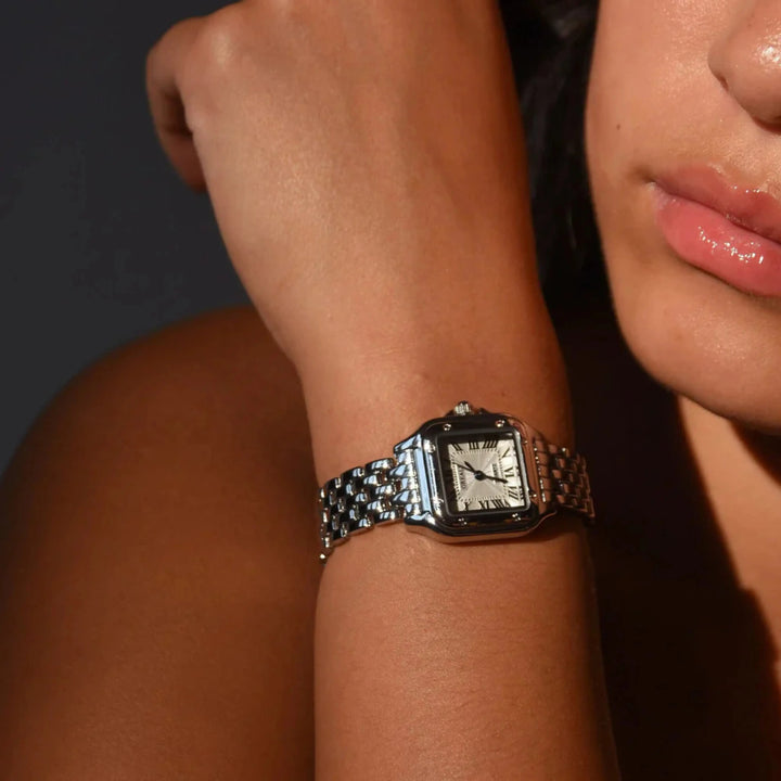 Charlotte | Vintage Vierkant Horloge in Goud
