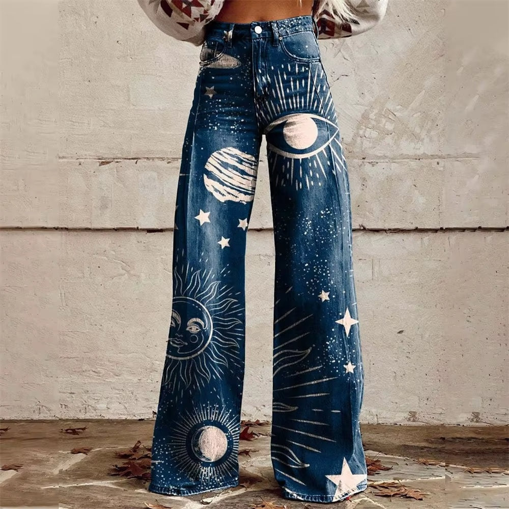 Artistieke wide leg dames jeans – Soleil