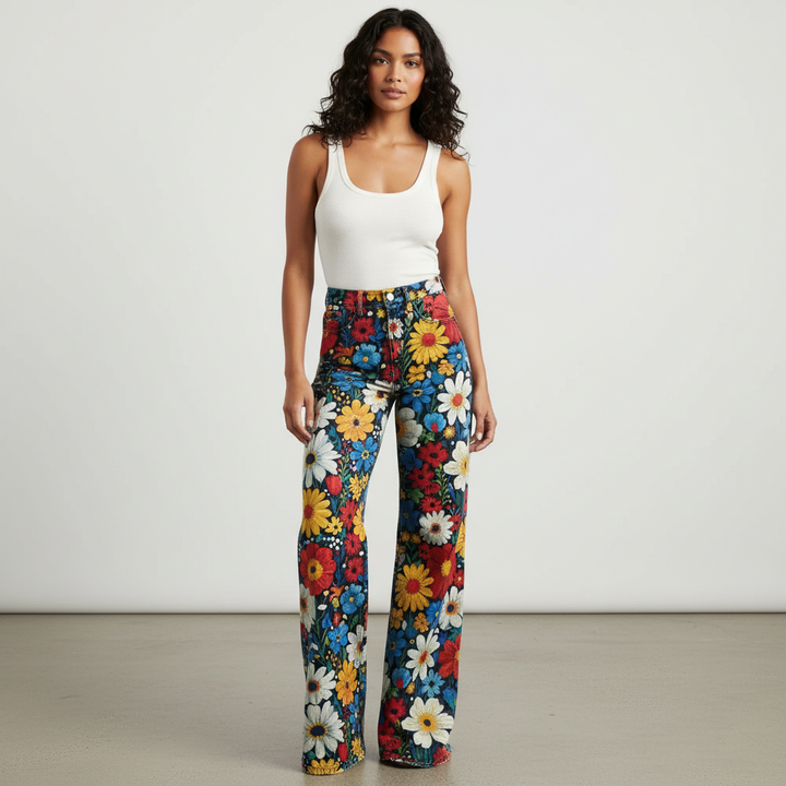 Artistieke wide leg dames jeans – Soleil