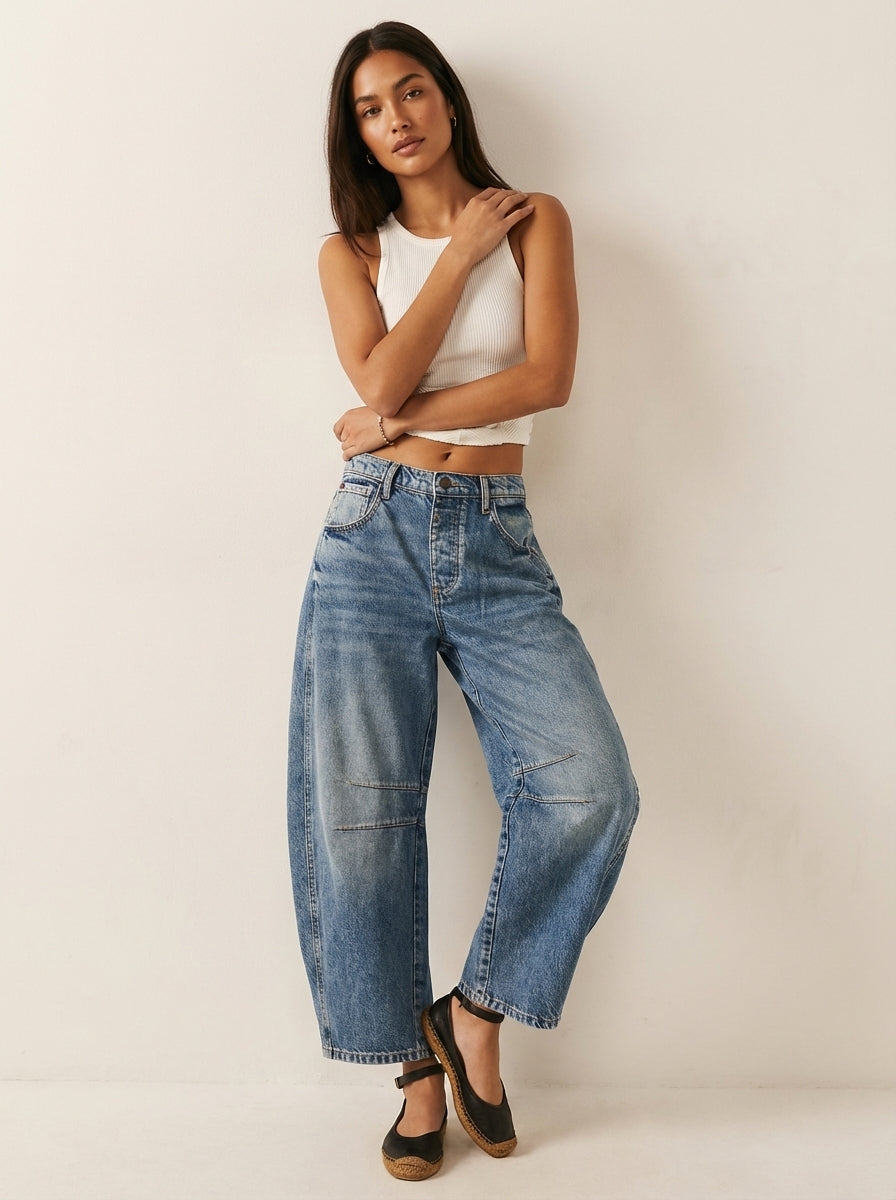 Baggy dames jeans met relaxte pasvorm