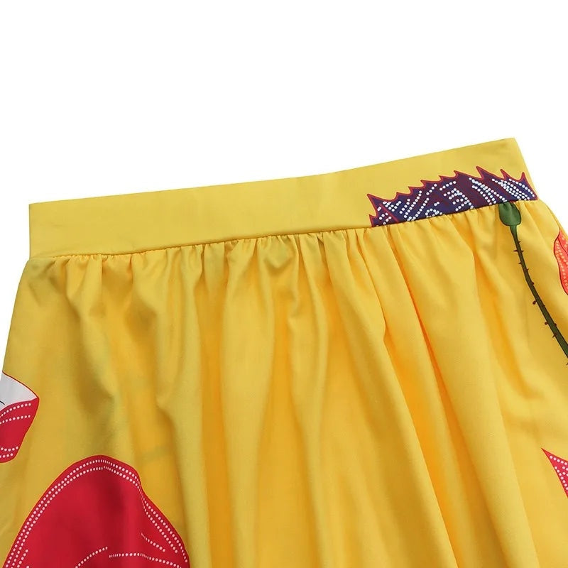 Bloemen maxi rok met hoge taille – Elodie