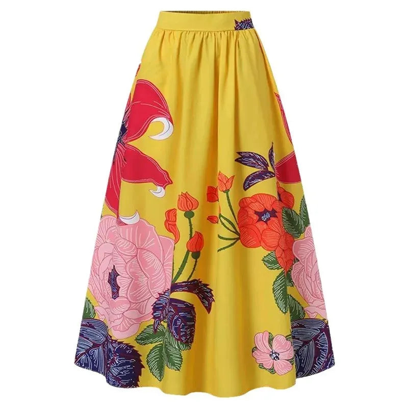 Bloemen maxi rok met hoge taille – Elodie