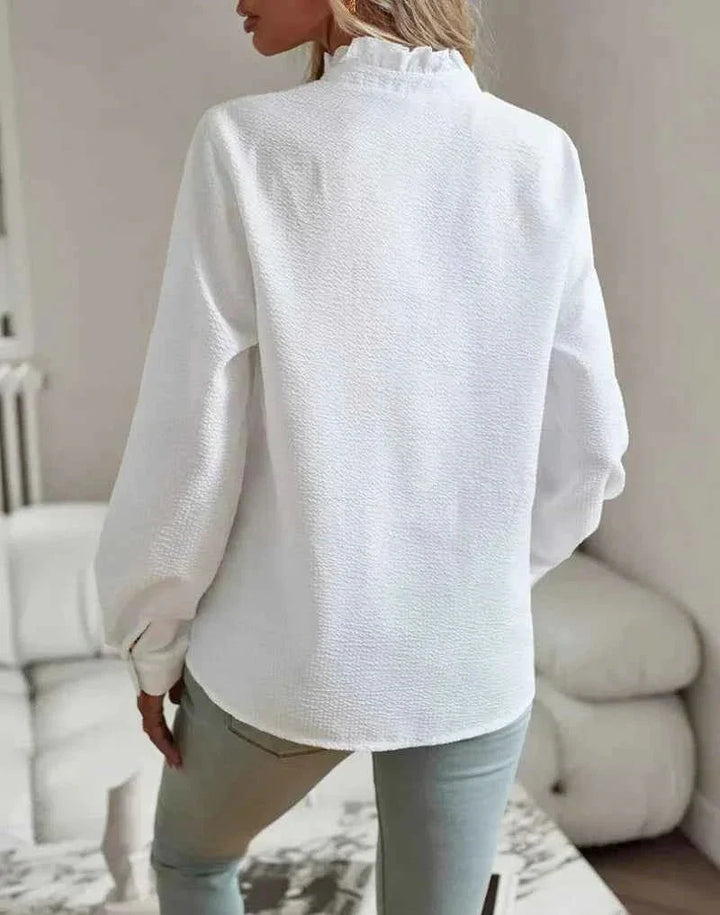 Blouse met ruches en elegante kraag - Charlotte