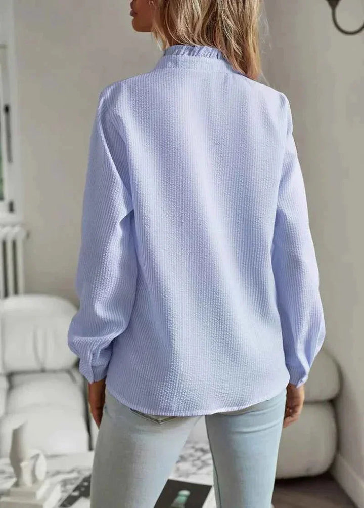 Blouse met ruches en elegante kraag - Charlotte
