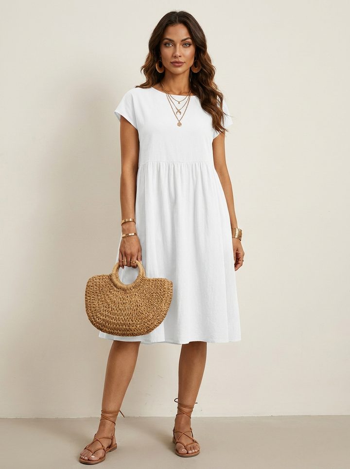 Casual midi jurk met zakken - Luna