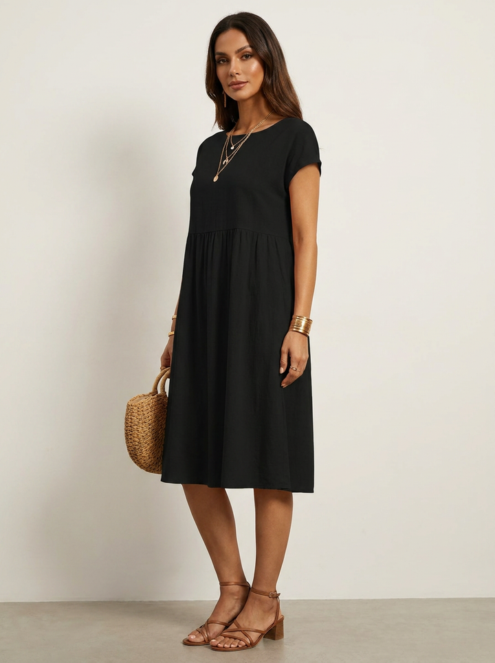 Casual midi jurk met zakken - Luna