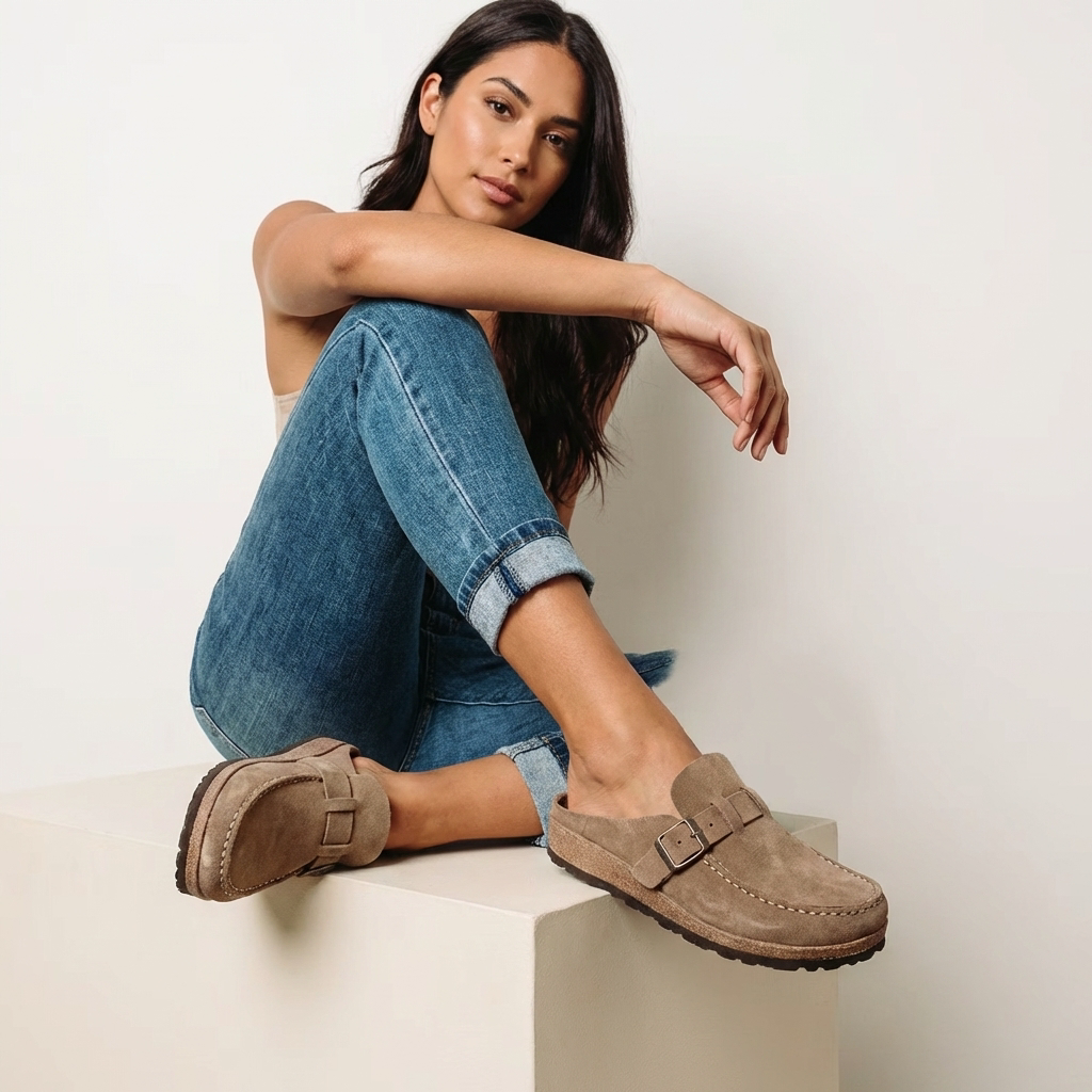 Comfortabele instap clogs met gesp - Mila