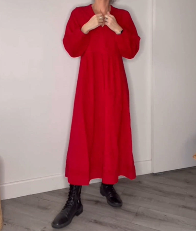 Comfortabele maxi jurk met V-hals - Lotte