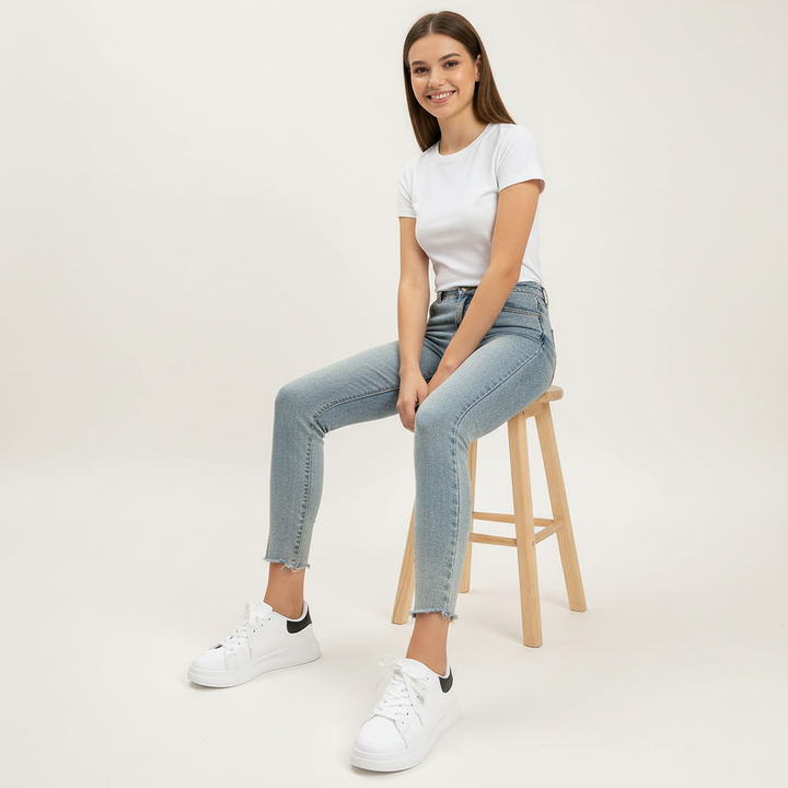 Comfortabele witte dames sneakers - Élise