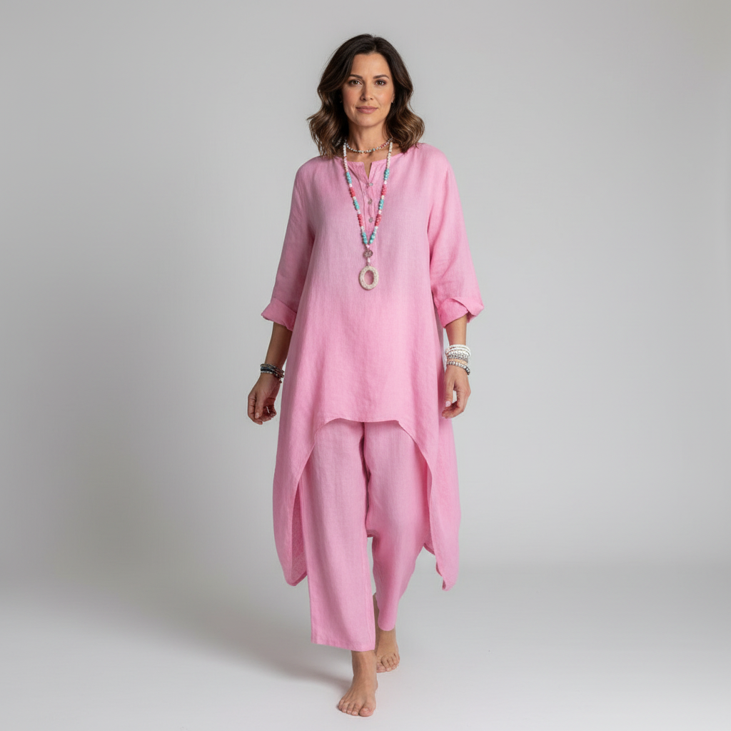 Comfortabele dames set met tuniek en losse broek