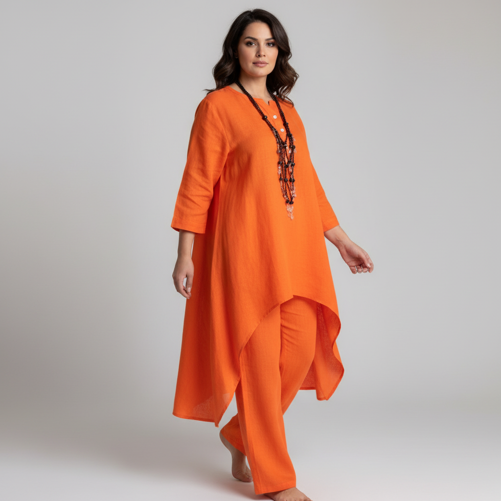 Comfortabele dames set met tuniek en losse broek
