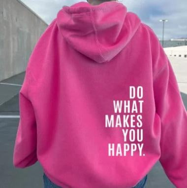Comfortabele hoodie met statement print – Fenna