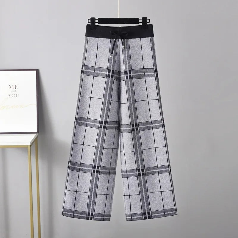 Comfortabele palazzo dames pantalon met ruit – Anna