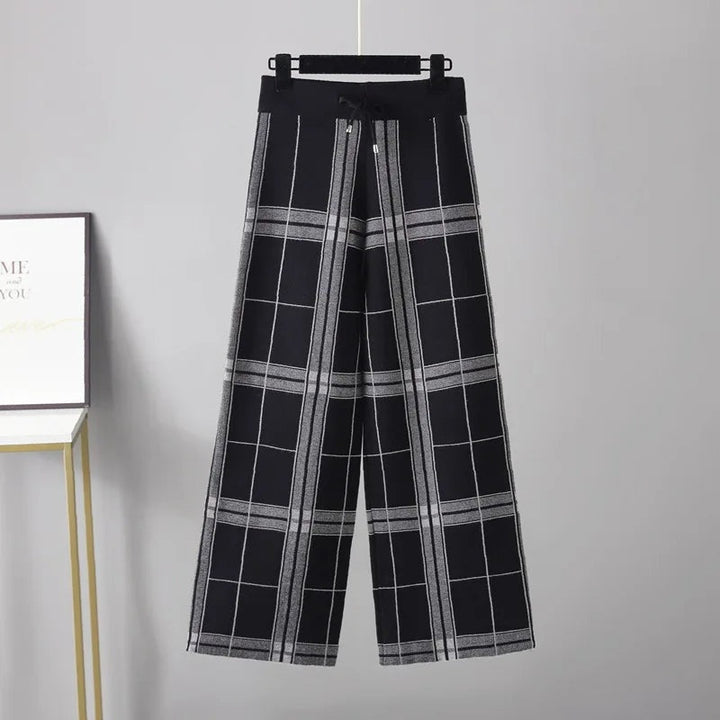 Comfortabele palazzo dames pantalon met ruit – Anna