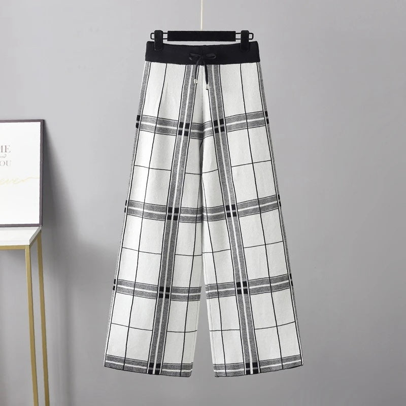 Comfortabele palazzo dames pantalon met ruit – Anna