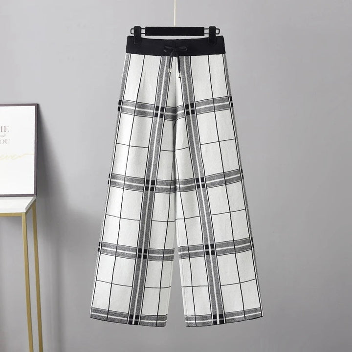 Comfortabele palazzo dames pantalon met ruit – Anna