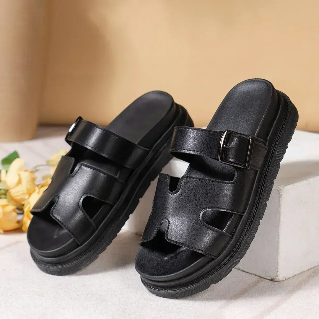 Comfortabele platform dames sandalen met gesp – Émilie