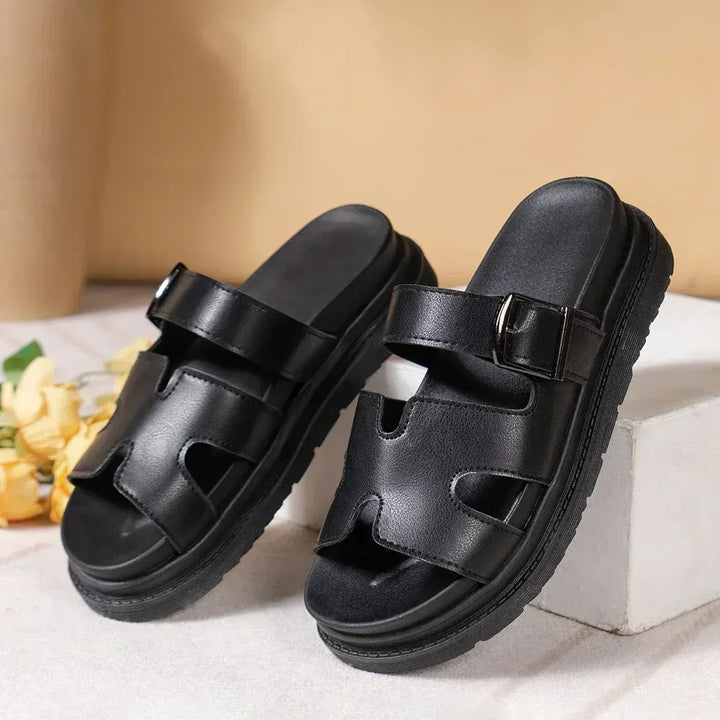 Comfortabele platform dames sandalen met gesp – Émilie