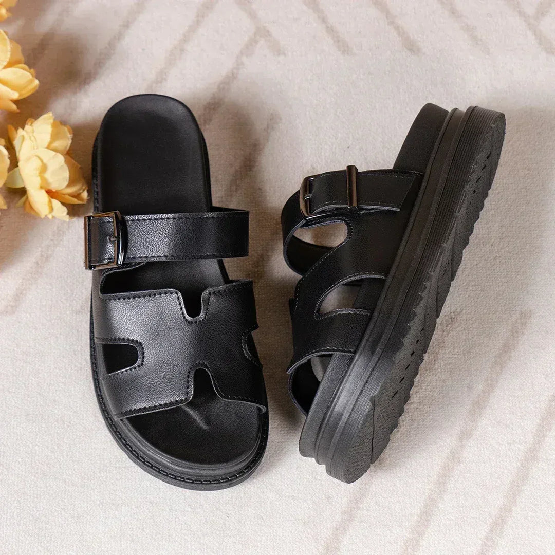 Comfortabele platform dames sandalen met gesp – Émilie
