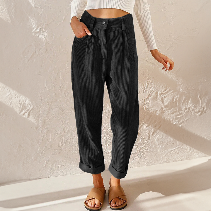 Corduroy broek hoge taille - Lisette