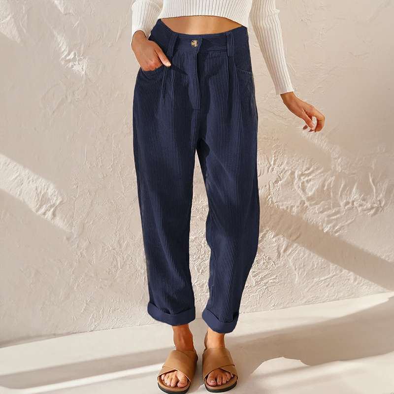 Corduroy broek hoge taille - Lisette