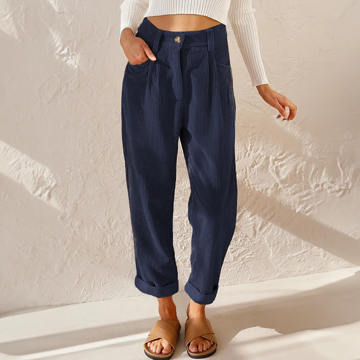 Corduroy broek hoge taille - Lisette