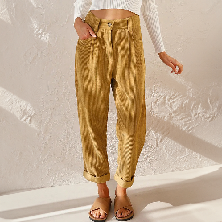 Corduroy broek hoge taille - Lisette