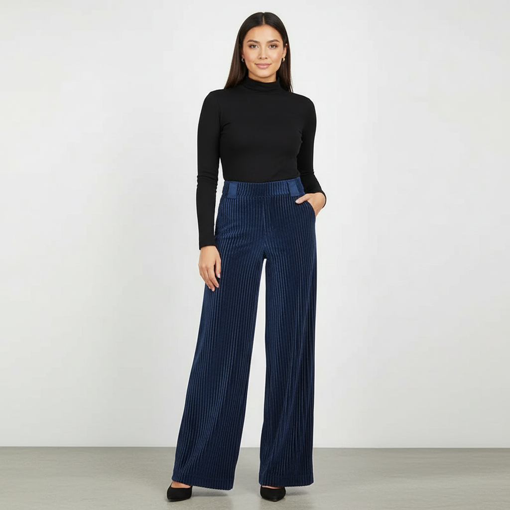 Corduroy pantalon met hoge taille – Aveline