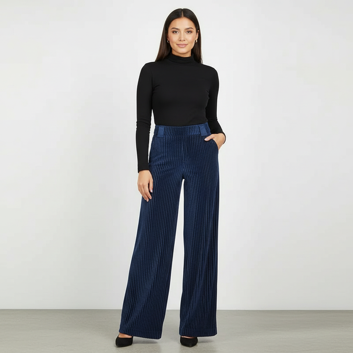 Corduroy pantalon met hoge taille – Aveline