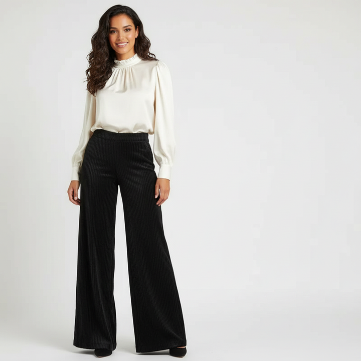 Corduroy pantalon met hoge taille – Aveline