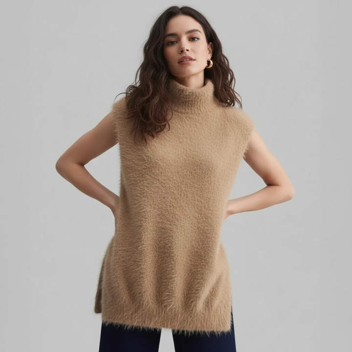 Cozy dames colvest met luxe uitstraling