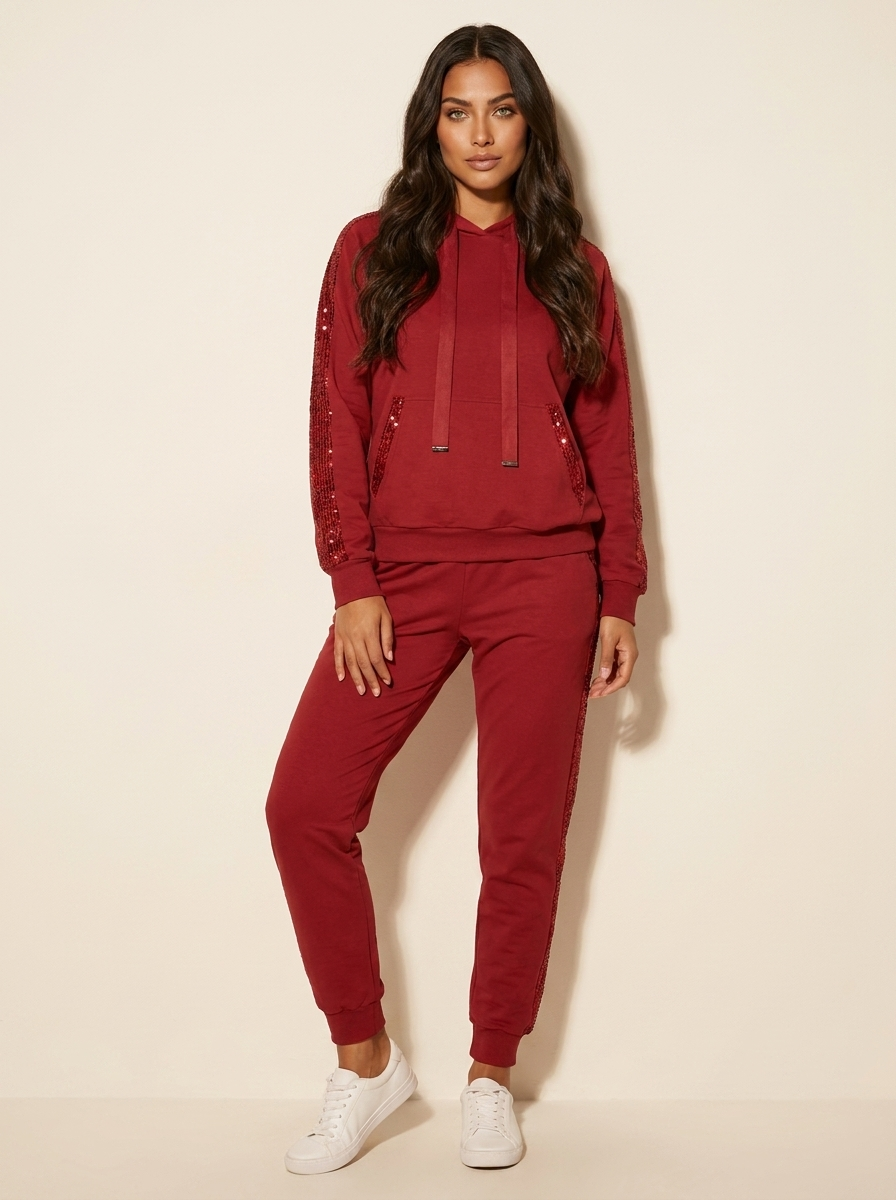 Dames huispak met pailletten details - Zara