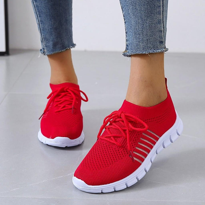 Dames comfort sneakers met ademend mesh