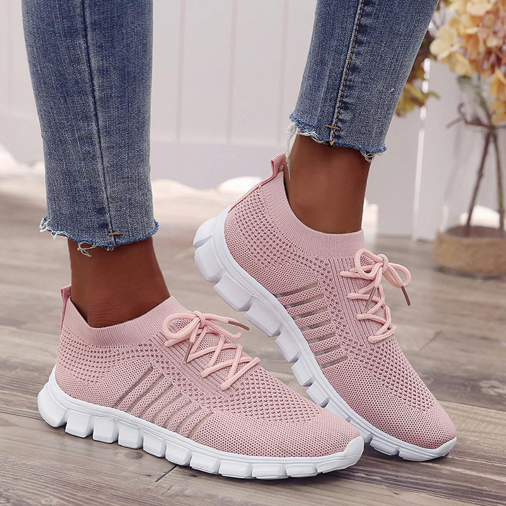 Dames comfort sneakers met ademend mesh