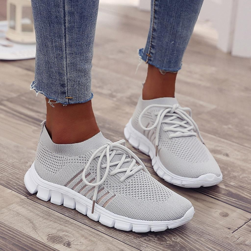 Dames comfort sneakers met ademend mesh