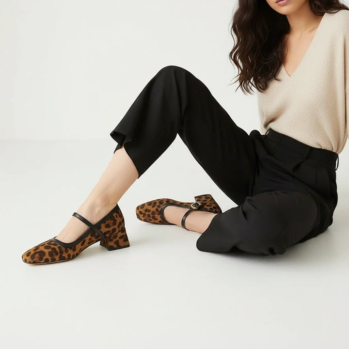 Elegante Mary Jane pumps met blokhak – Vivienne