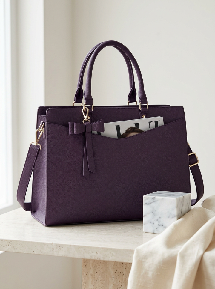 Elegante PU leren dames laptoptas – Elara