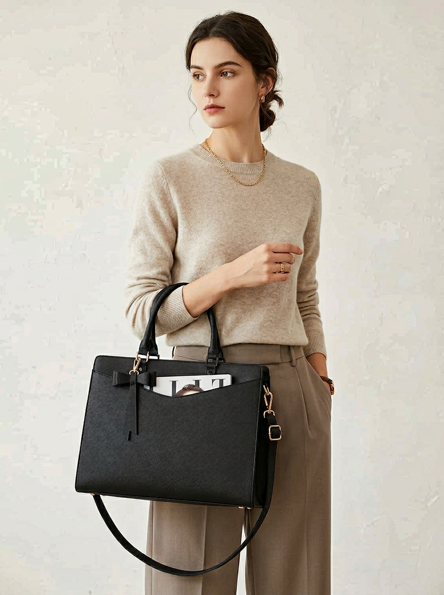 Elegante PU leren dames laptoptas – Elara