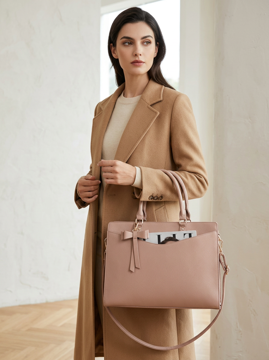 Elegante PU leren dames laptoptas – Elara
