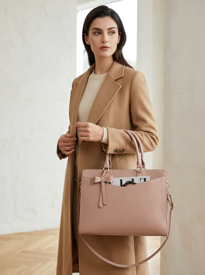 Elegante PU leren dames laptoptas – Elara